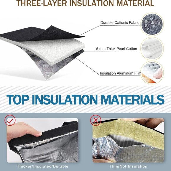 Lunch Bags for Women Insulated Reusable Lunch Tote with Internal Pocket, Adult L - Picture 5 of 6